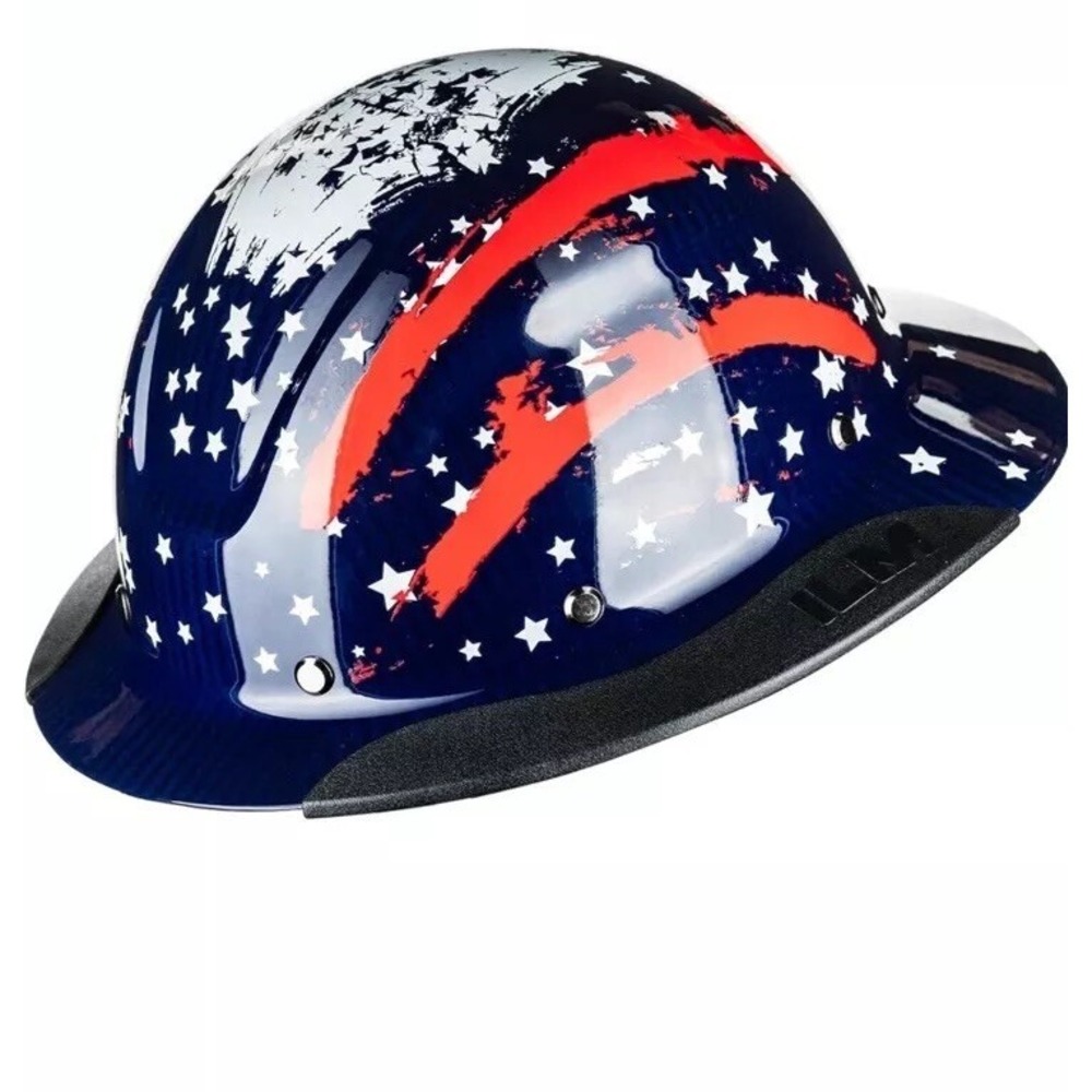 ILM Carbon Fiber Full Brim‎ Hard Hat for Men with 4-8 Point Suspension